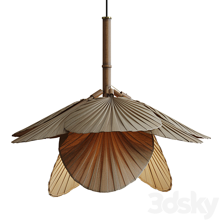 Dry leaf chandelier 3DS Max Model - thumbnail 2