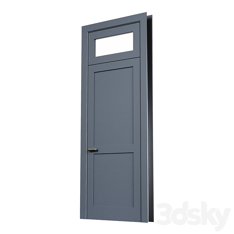 Door with transom 3DS Max Model - thumbnail 2