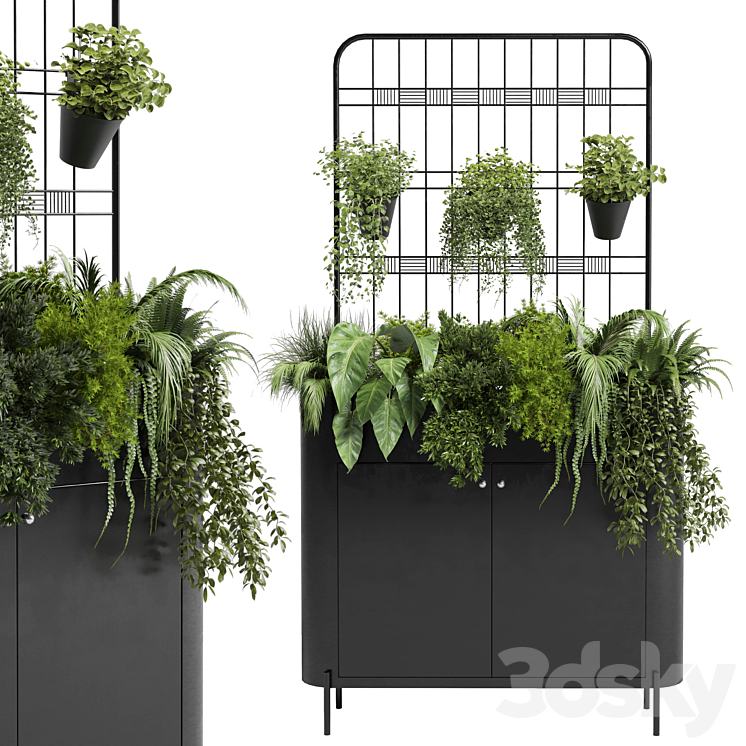stand wall decor with shelves for the library and closet or showcase plants collection 175 3DS Max - thumbnail 2