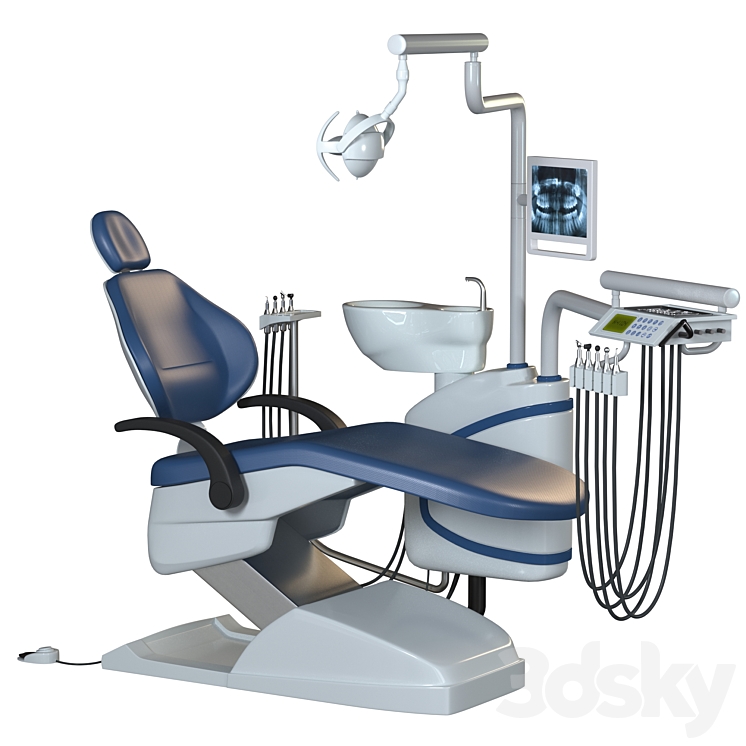 dental chair unit set (hospital equipment VOL 3) 3D Model Free