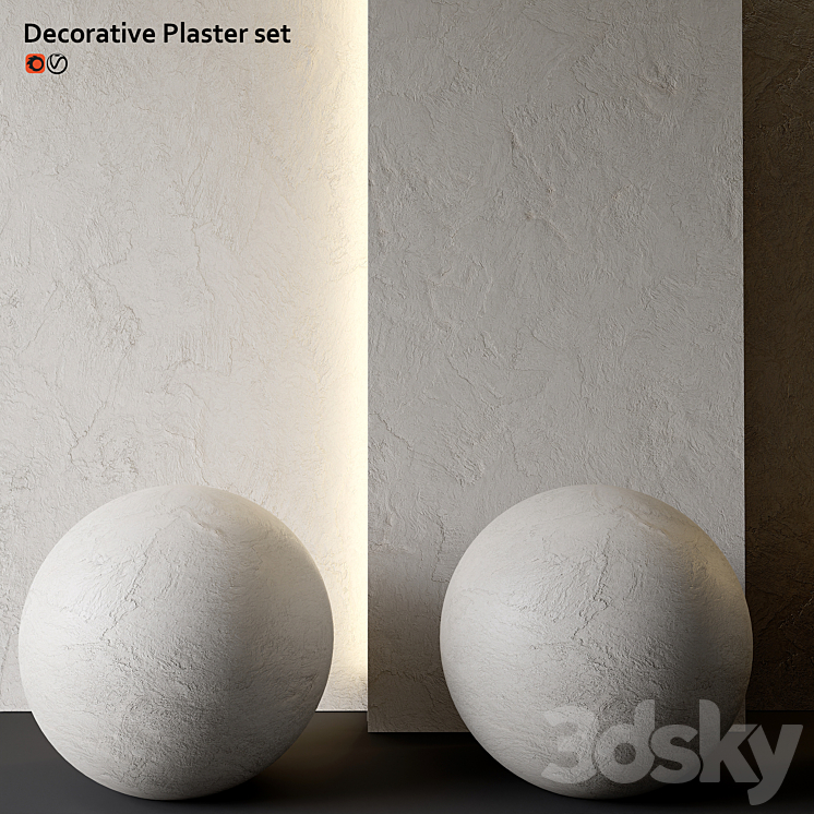 Set of decorative plaster 3DS Max Model - thumbnail 2