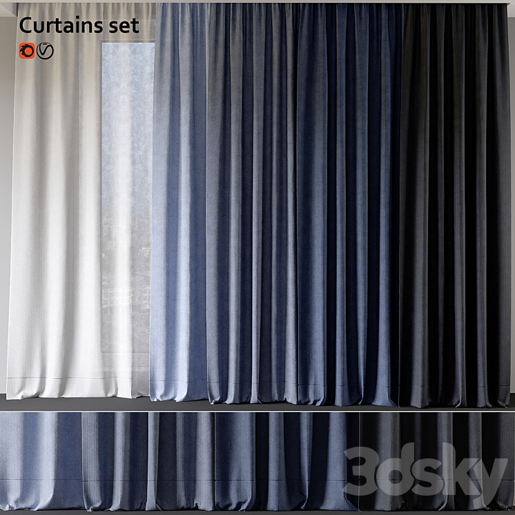 Curtain Set 3DS Max - thumbnail 1