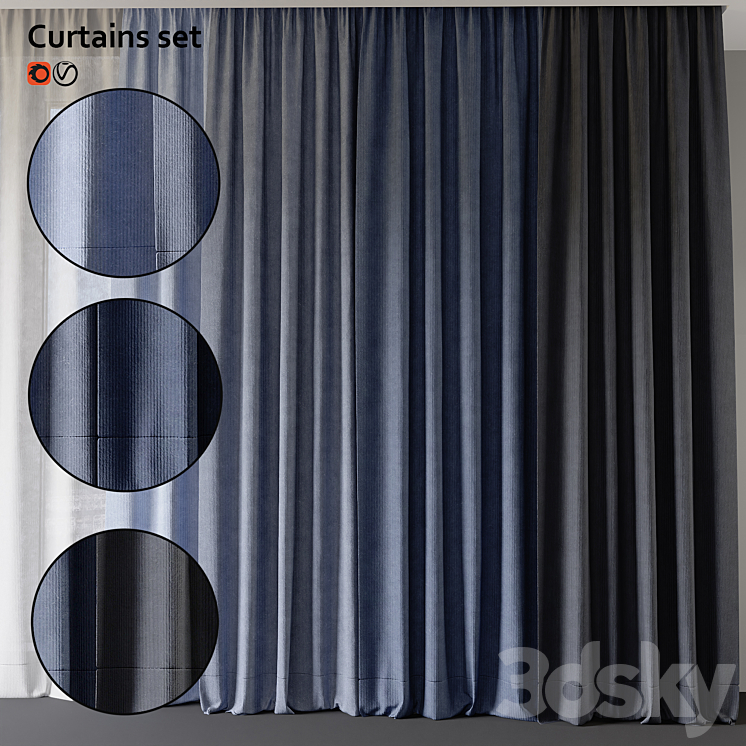 Curtain Set 3DS Max - thumbnail 2