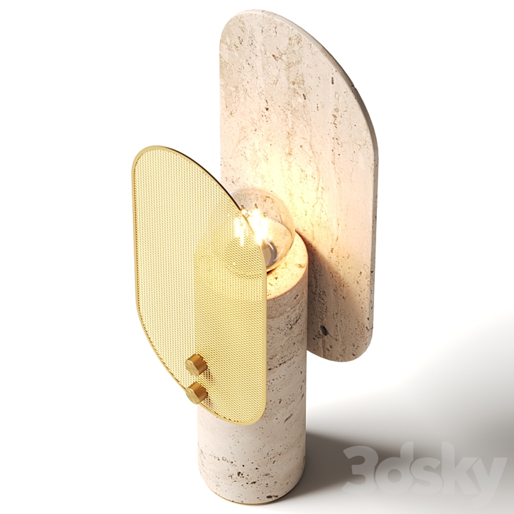 Saccal Design House Travertino Nostalgia Table Lamp 3DS Max Model - thumbnail 2