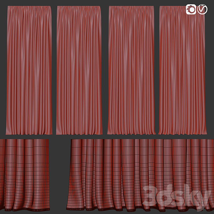 Curtains 52 3D Model Free