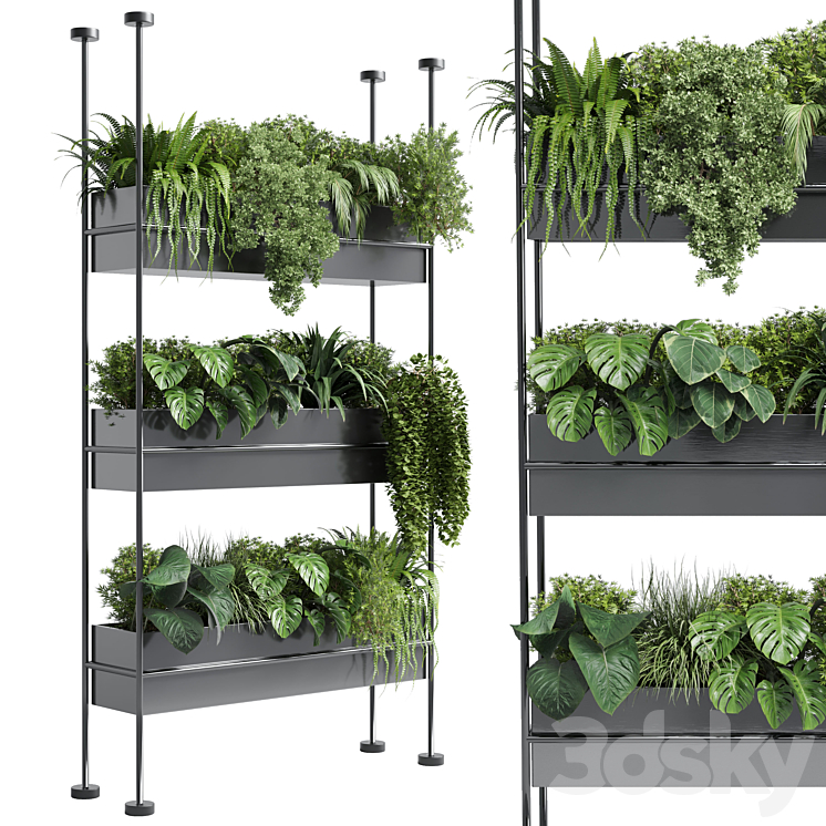 stand wall decor with shelves for the closet or showcase plants collection 179 3DS Max - thumbnail 1