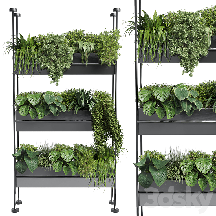 stand wall decor with shelves for the closet or showcase plants collection 179 3DS Max Model - thumbnail 2