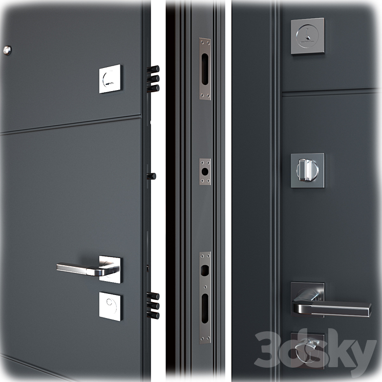 Entrance metal door Gordon (Favorit) 3D Model Free
