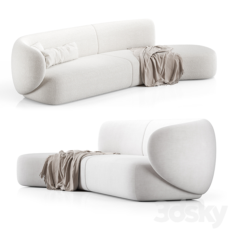 Swell Sofa 3 Seater Curved By Grado Design 3DS Max Model - thumbnail 1
