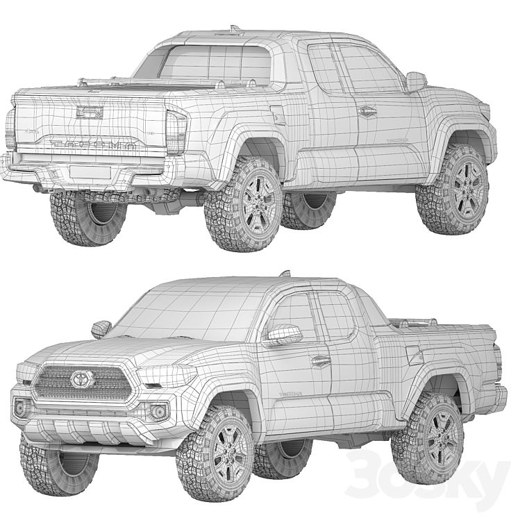 Toyota Tacoma extended cab 2017 3D Model