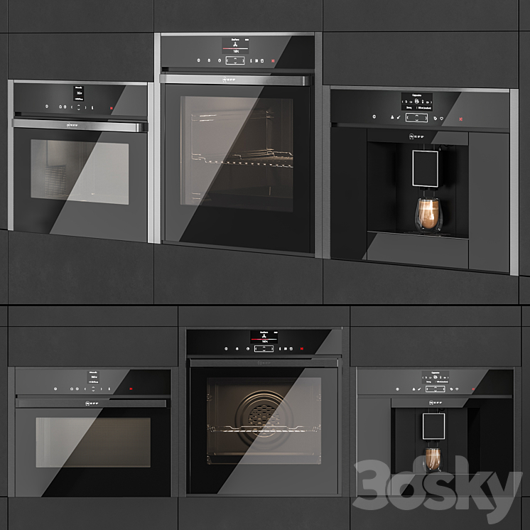 Neff set of kitchen appliances 3DS Max - thumbnail 2