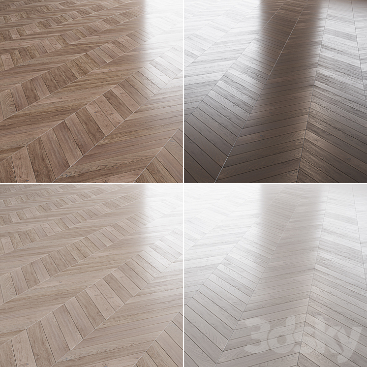 Wood Floor Set_01 3DS Max Model - thumbnail 2