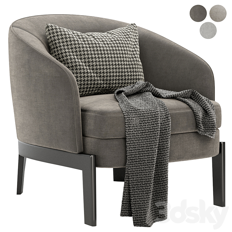 CHELSEA Fabric armchair by Molteni 3DS Max Model - thumbnail 2