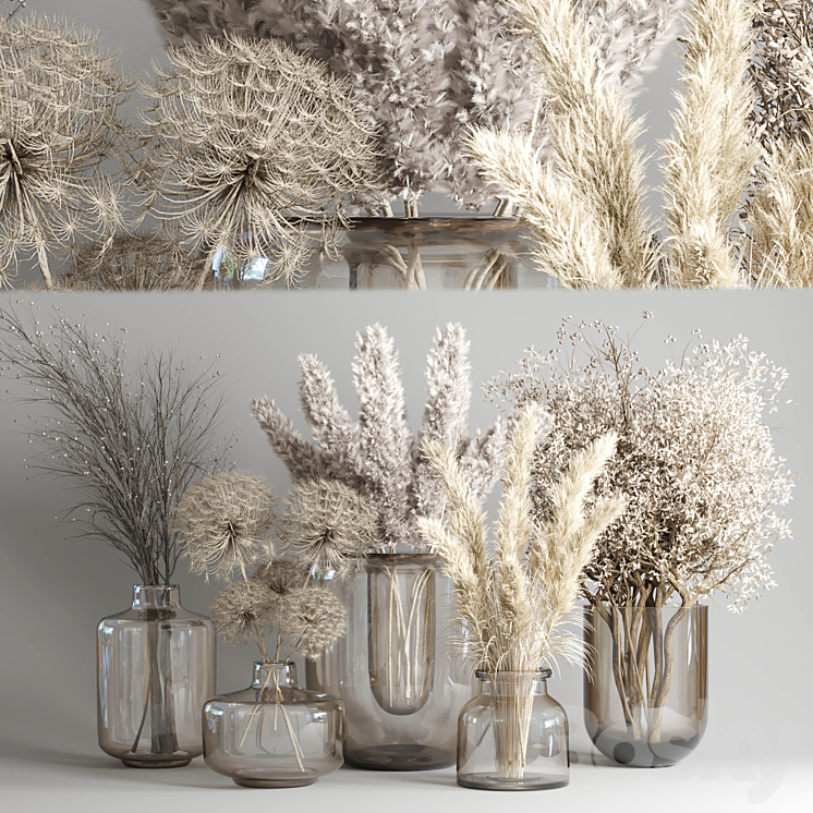 Dry Bouquet Collection 05 – Dried autumn plants and flowers 3DS Max - thumbnail 1