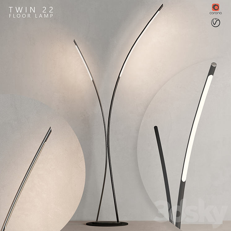 Cattelan Italia Twin 2022.1 Line 3DS Max Model - thumbnail 1