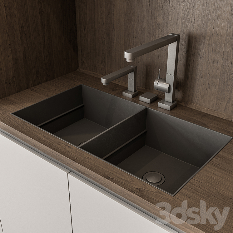 Kitchen Modern – white and Wood Cabinets 81 3DS Max - thumbnail 2