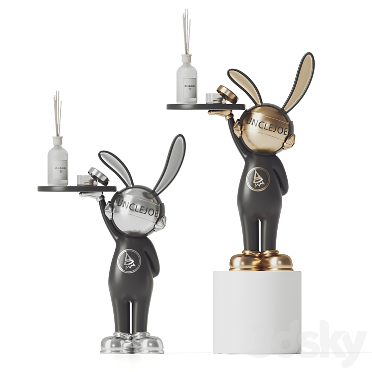 Rabbit sculpture shelving 3DS Max Model - thumbnail 1