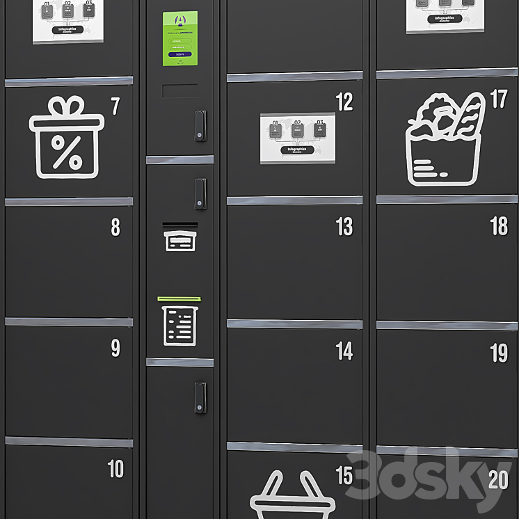Luggage storage 3D Model Free