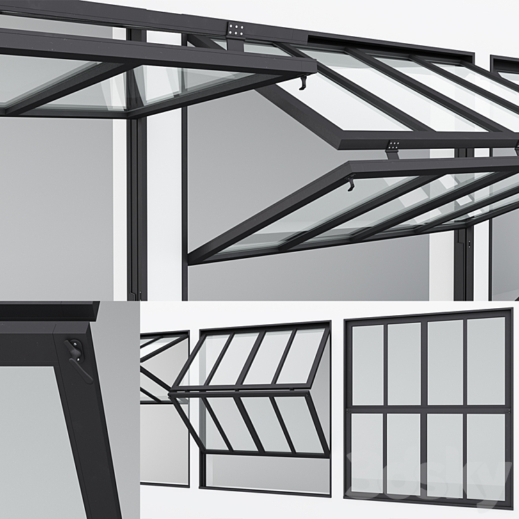 Aluminum window 11 3D Model Free