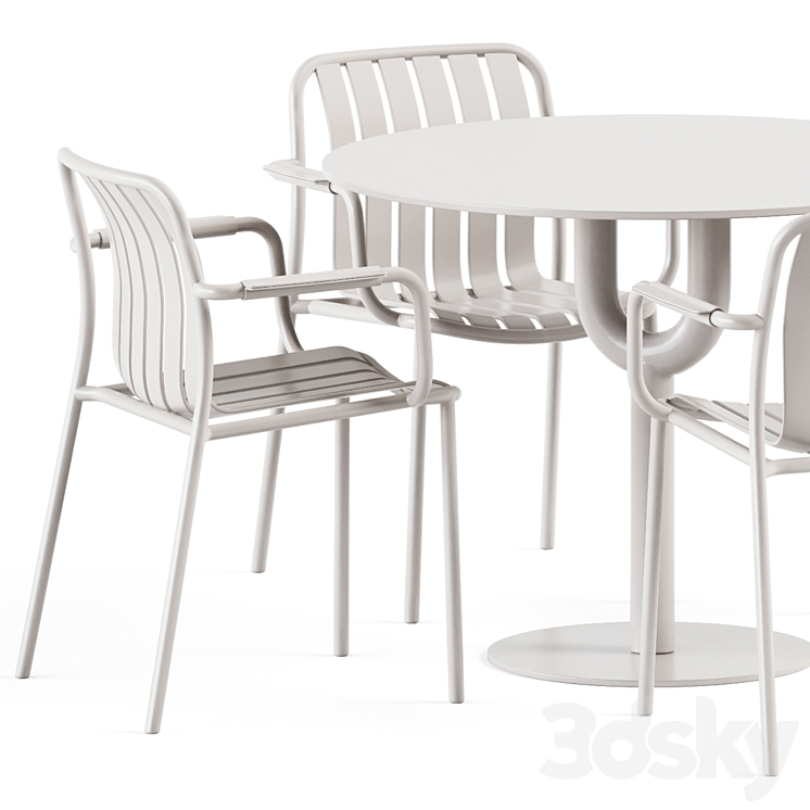 Piper Pedestal Table by DesignByThem and Trocadero Armchair by Talenti 3DS Max Model - thumbnail 2