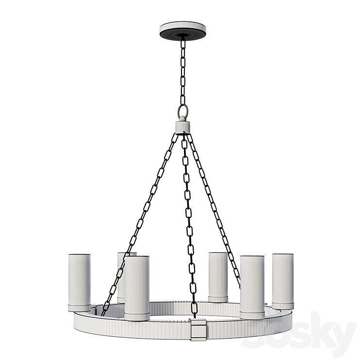 Chandelier Seeded Contrast Outdoor Ring Chandelier - 6 Light lamp 3D Model