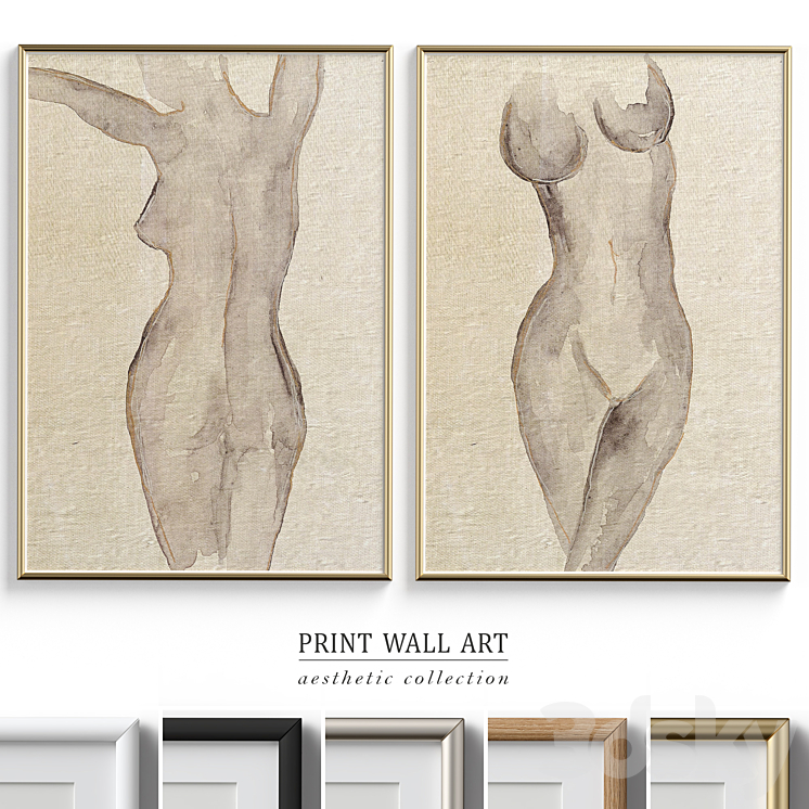 Abstract Woman Figure Wall Art P-562 3DS Max - thumbnail 1