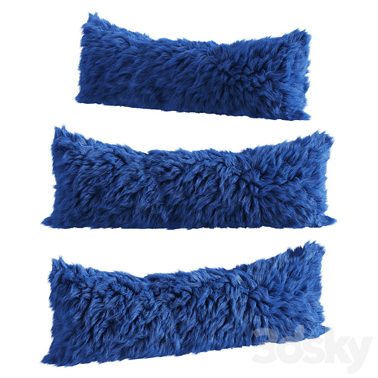 Sheepskin fur pillow 3DS Max Model - thumbnail 1