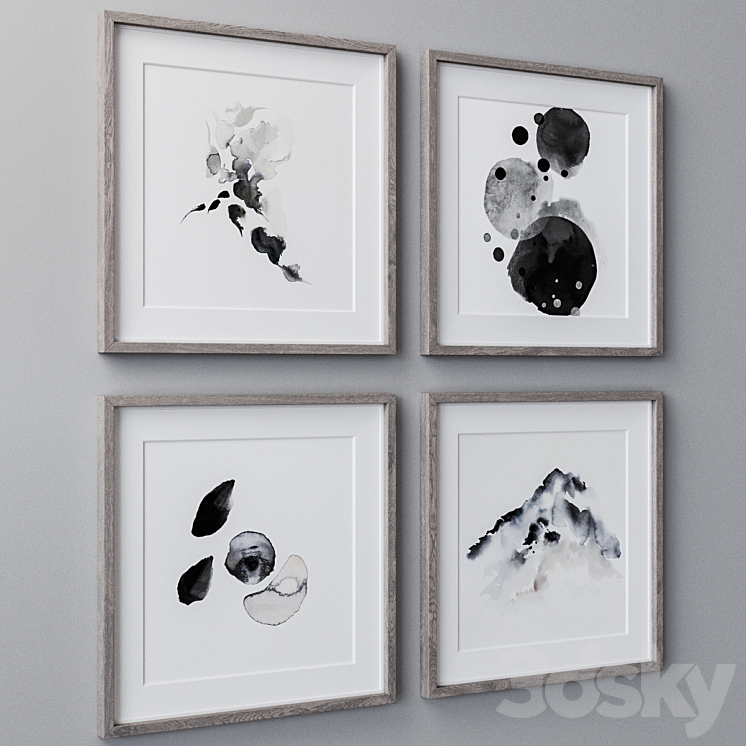 Set of wall paintings 1770 3D Model Free