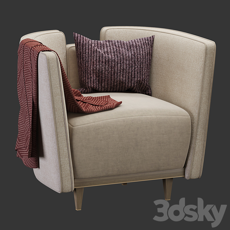 Frato armchair Gstaad 3DS Max Model - thumbnail 1