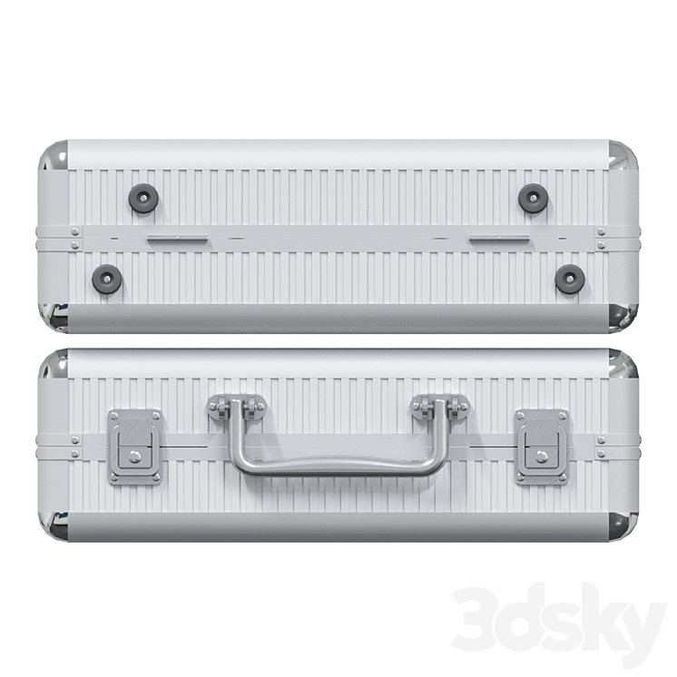 Metal suitcase set of metal suitcases 3DS Max Model - thumbnail 2