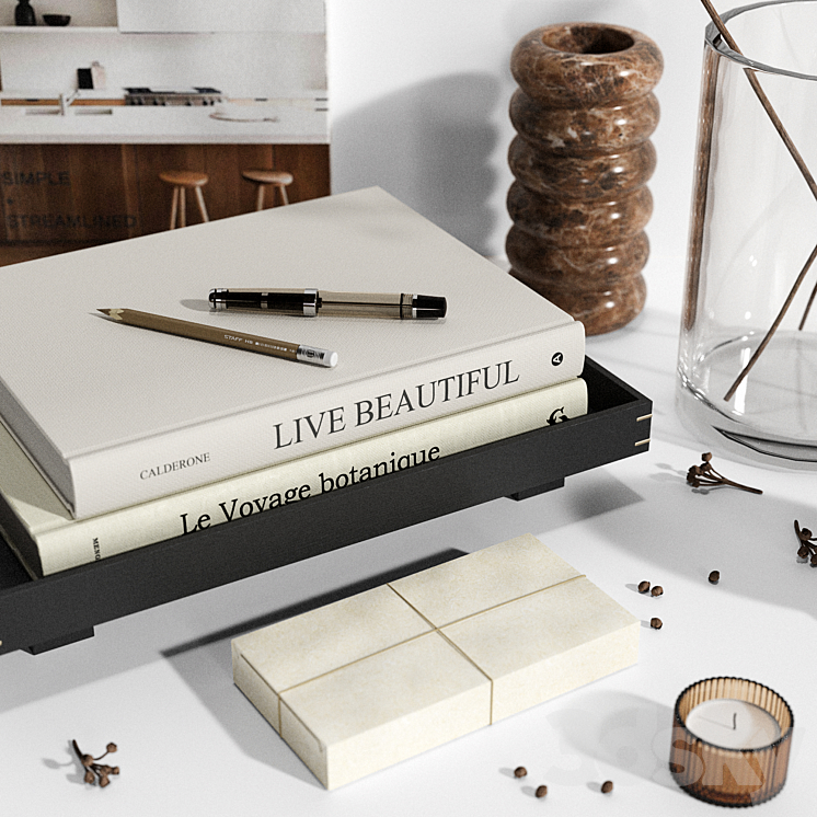 Decorative Set 51 3D Model Free