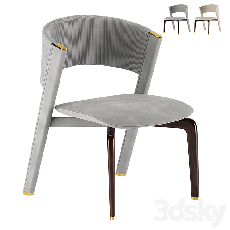 Lisbona arm chair 3DS Max Model - thumbnail 1