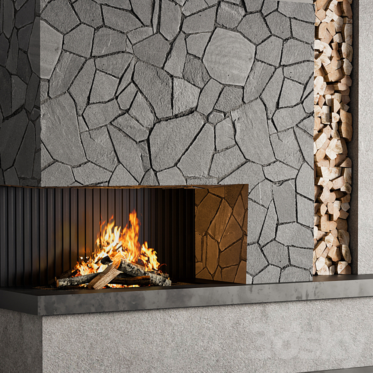 Fireplace 05 3DS Max Model - thumbnail 2