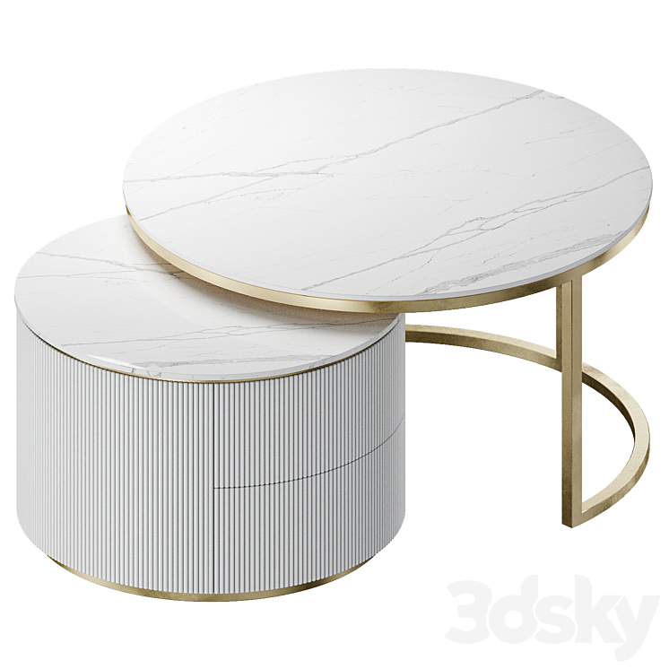 frandiss coffee table set 3DS Max - thumbnail 2