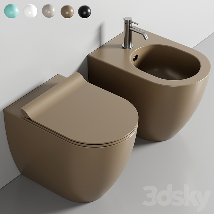 COLOR ELEMENTS 55X36 Toilet By GSI ceramica 3D Model