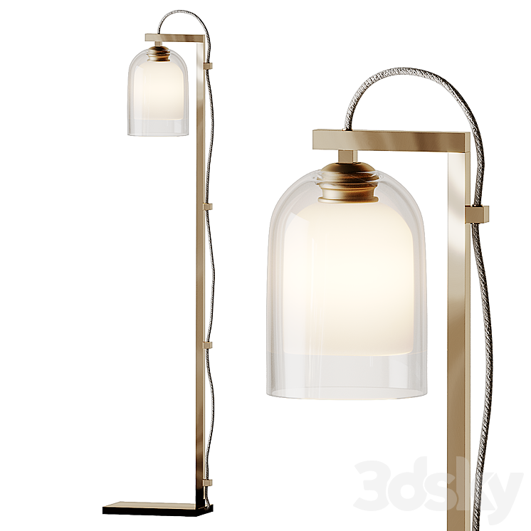 Articolo – LUMI Floor Lamps – Brass – Gray and Gray 3DS Max Model - thumbnail 1