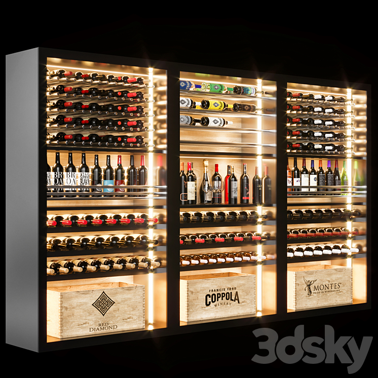 wine shelfs 06 3D Model