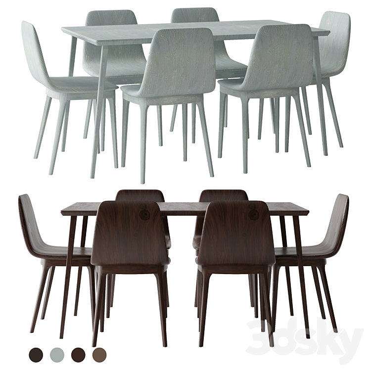 LISABO Table and ODGER Chair ikea 3DS Max - thumbnail 2