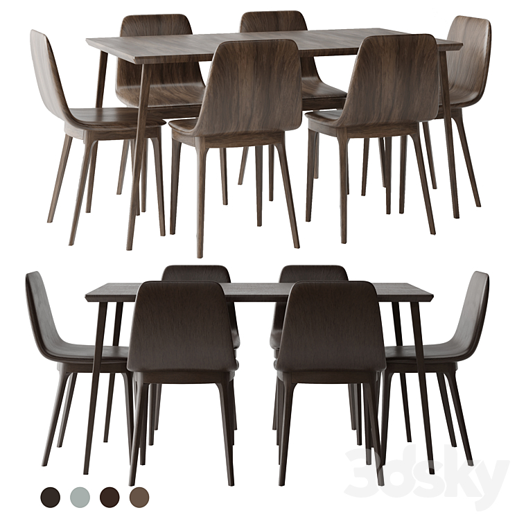 LISABO Table and ODGER Chair ikea 3DS Max - thumbnail 1