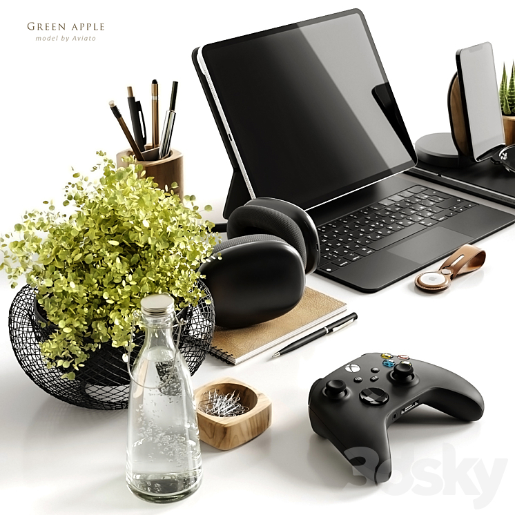 Workspace green apple 3DS Max - thumbnail 2