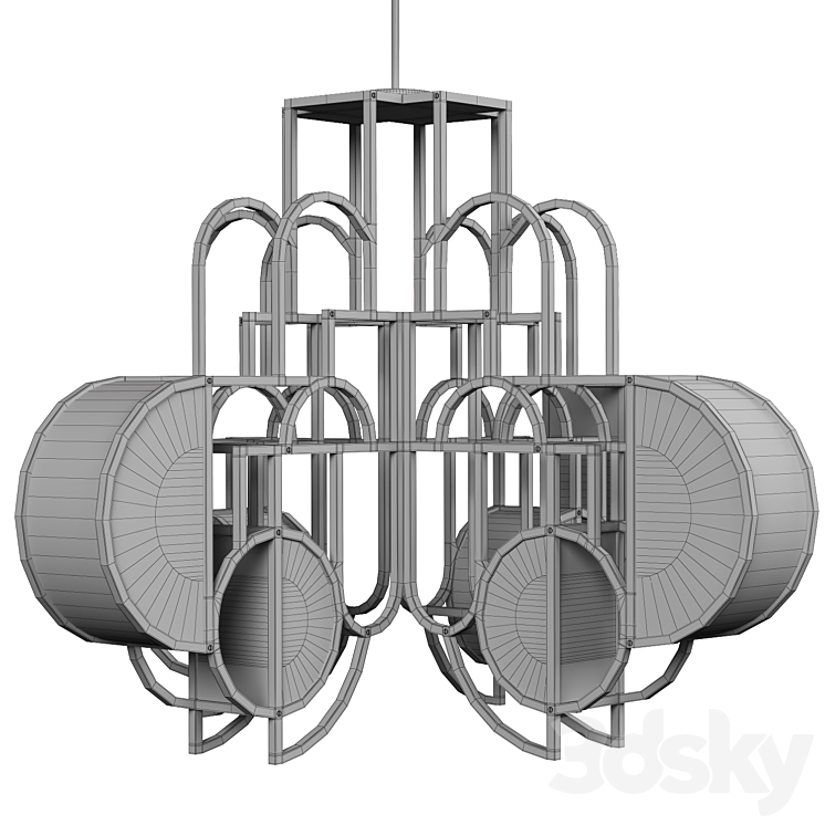 Twentieth Moonrise Chandelier black 3D Model Free