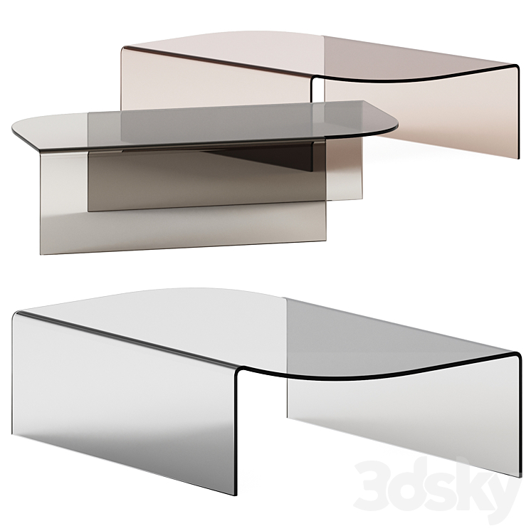 Calligaris Merian Coffee Table \/ Glass table 3DS Max - thumbnail 1