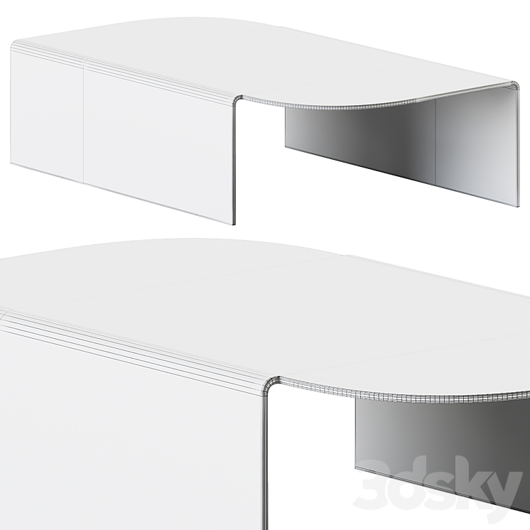Calligaris Merian Coffee Table \/ Glass table 3DS Max - thumbnail 2