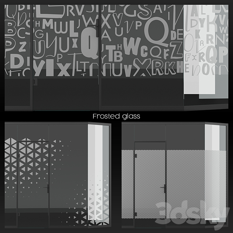 Vinyl film set for glass 08 3D Model