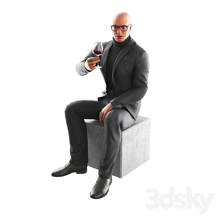 Richard Seat Wine 3DS Max Model - thumbnail 2