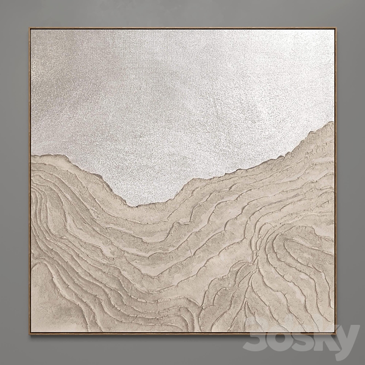 Plaster two square photo frames 34 3DS Max - thumbnail 2