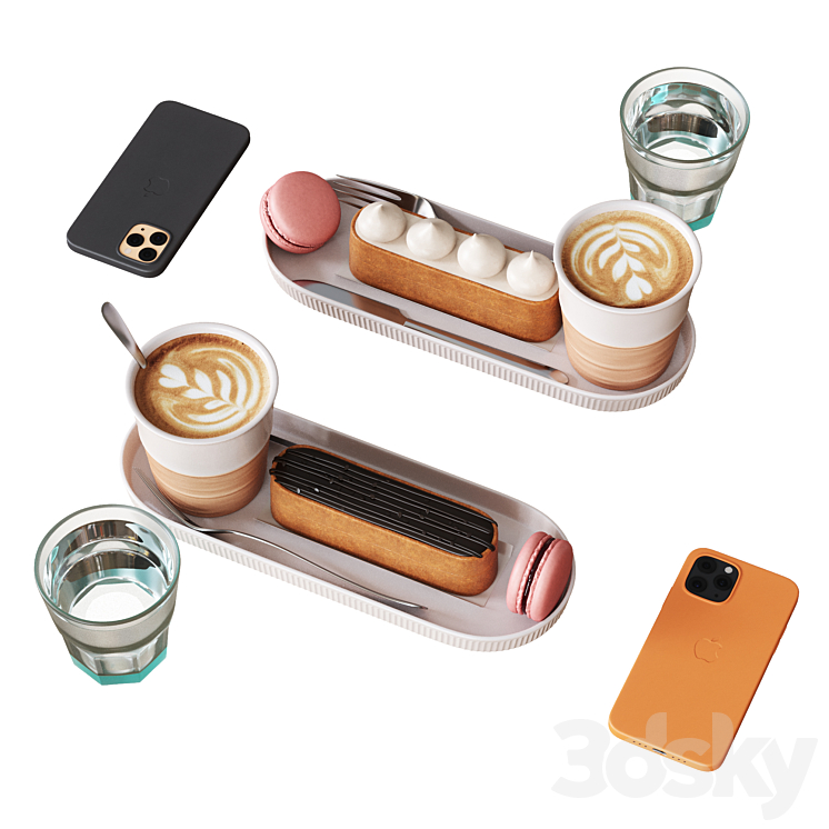 Decorative Set For Cafe Table Set3 3DS Max Model - thumbnail 1