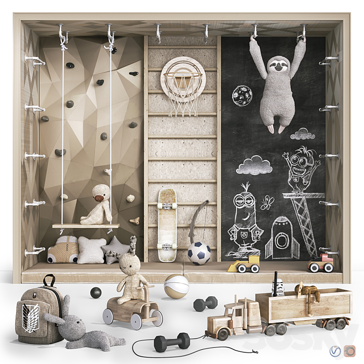 Toys  decor and furniture for nursery 124 3DS Max - thumbnail 1