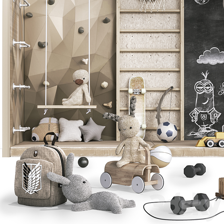 Toys  decor and furniture for nursery 124 3DS Max - thumbnail 2