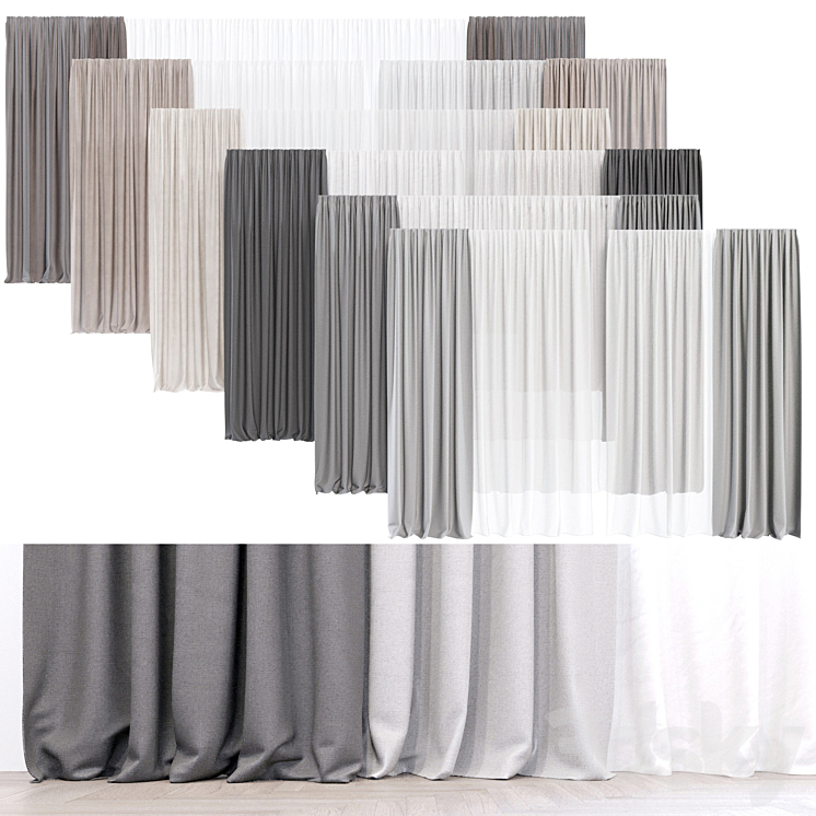A set of curtains \/ drapes 3DS Max - thumbnail 1